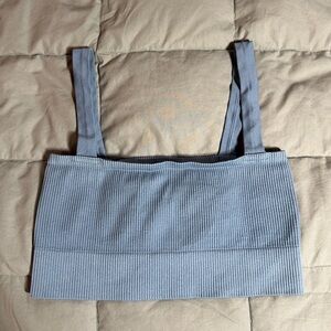 out from under UO light blue ribbed crop top size small